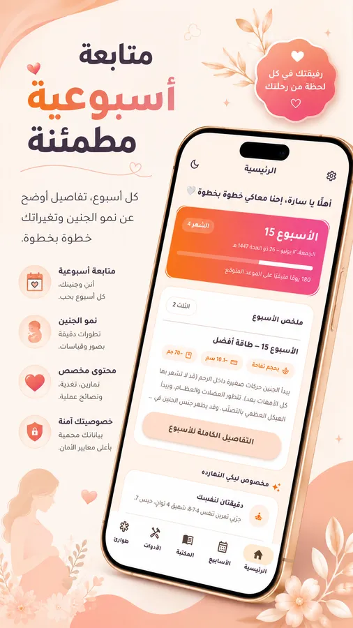 متابعة أسبوعية مطمئنة في تطبيق حملي